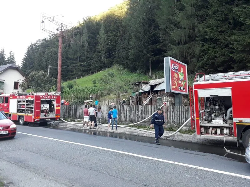 Incendiu în Azuga la anexa unei gospodării în care se aflau 30 de curcani VIDEO