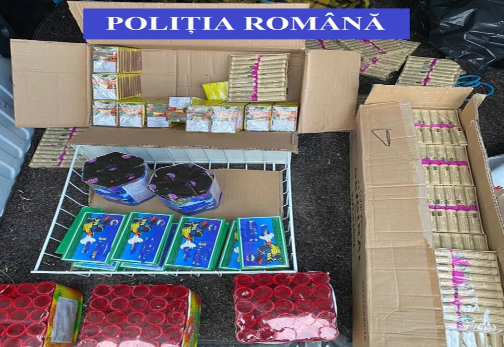 Tone de articole pirotehnice, confiscate de poliţiştii din Prahova în cadrul unei percheziții