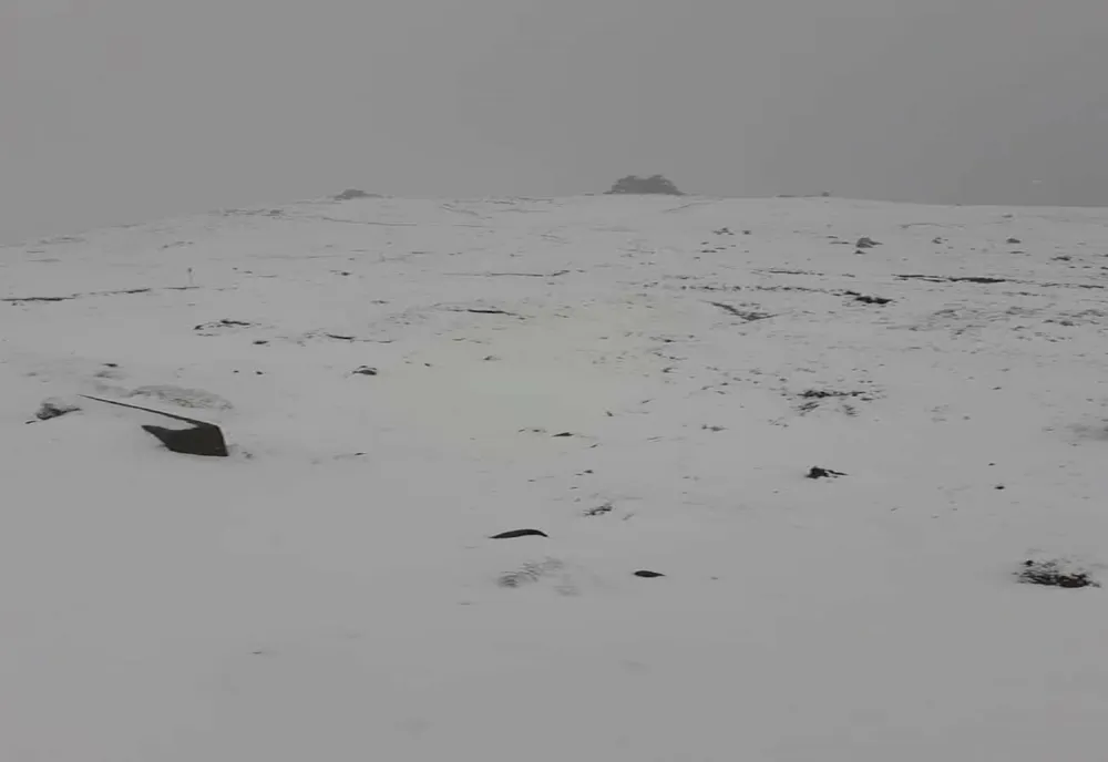 Ninge în Munții Bucegi. Zăpadă  în iunie la Refugiul Salvamont din Bușteni - FOTO, VIDEO