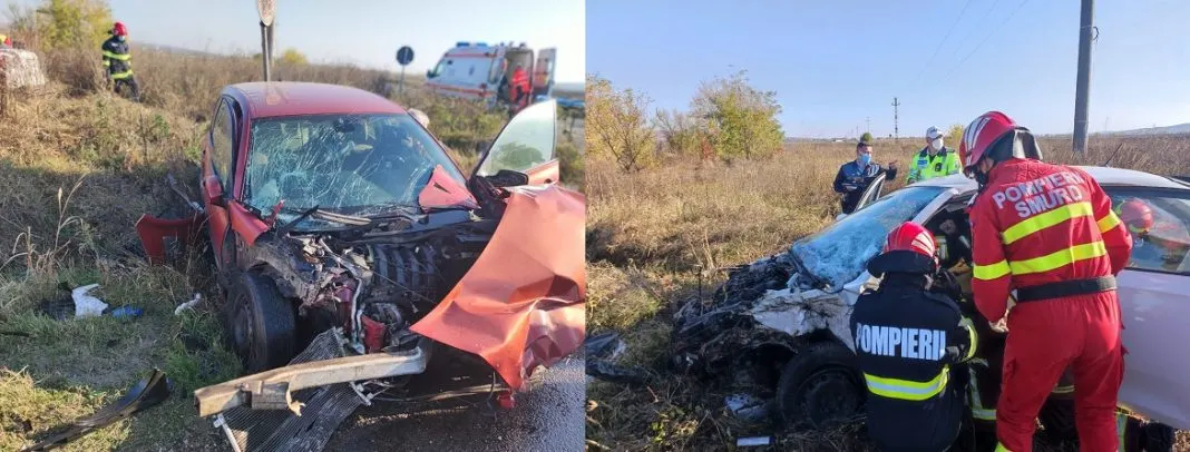 Accident grav în Prahova. Persoană încarcerată și doi copii răniți în urma coliziunii dintre două autovehicule