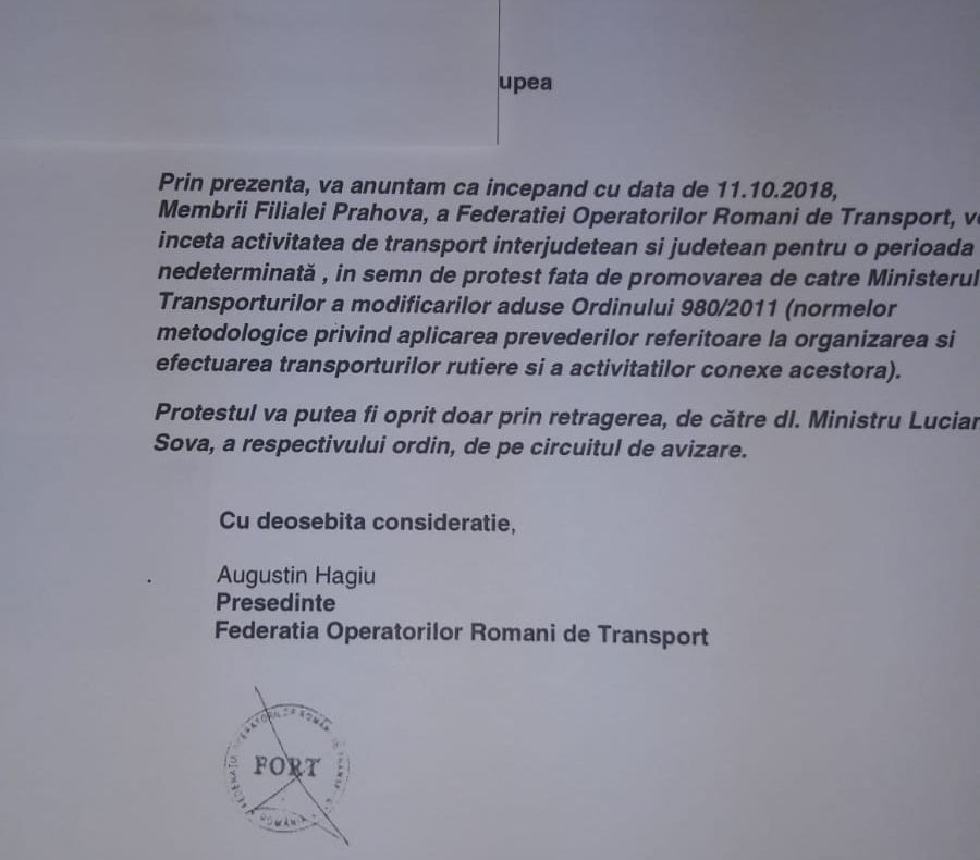 Greva transportatorilor de persoane, declanșată și în Prahova| FOTO DOCUMENT