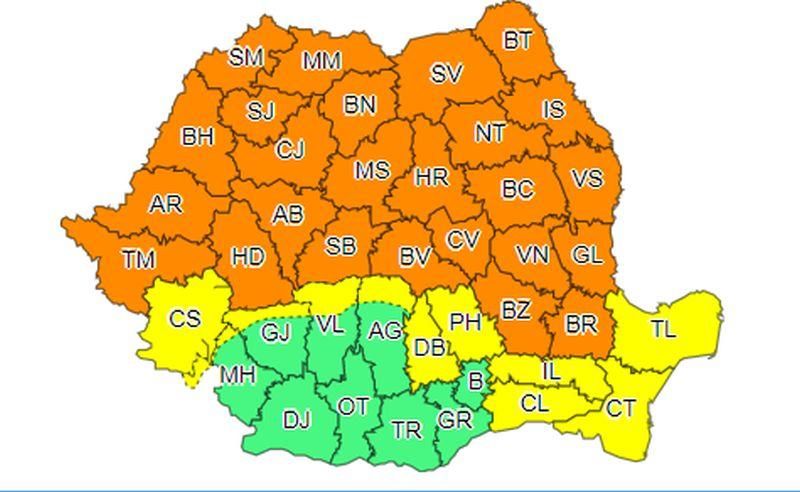 Cod galben de furtună în Prahova