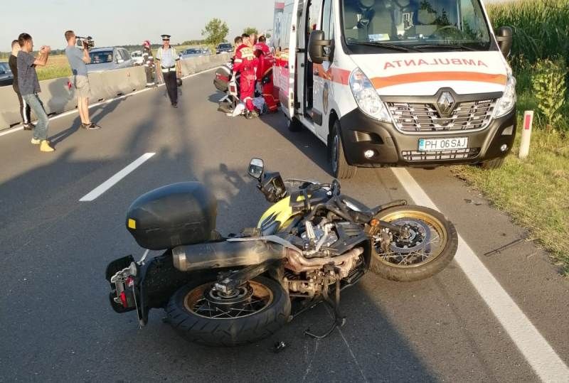 Motociclist rănit grav la Bușteni! A intrat într-un TIR!