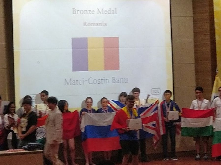 Medalie de bronz pentru Matei Banu (C. N. "Mihai Viteazul" Ploiești), la Olimpiada Internaţională de Lingvistică
