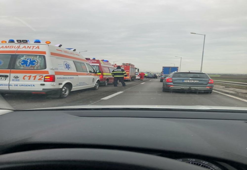 Coliziune în lanț pe centura de Vest a Ploieștiului. Trafic restricționat 