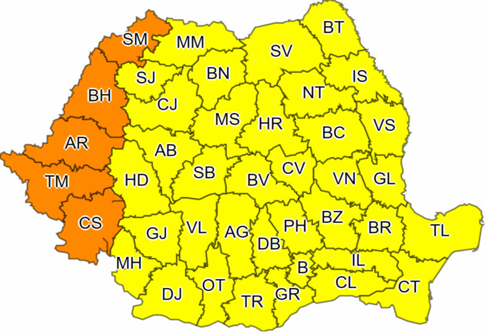 Cod galben de caniculă în mai multe județe din țară, printre care și Prahova, Giurgiu, Ilfov și Dâmbovița