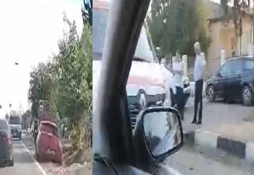 Accident pe DN1 A. Un șofer în vârstă de 70 de ani a intrat cu mașina într-un copac 
