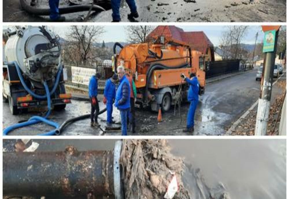 Canalizare din Câmpina, înfundată cu măști, pet-uri și lemne