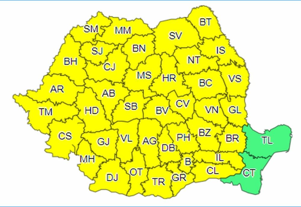 Schimbare radicală a vremii în Prahova. Cod galben de ploi și vijelii