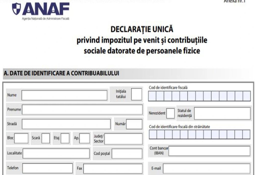 ANAF: Declarația unică se depune până la 25 mai 2022, inclusiv