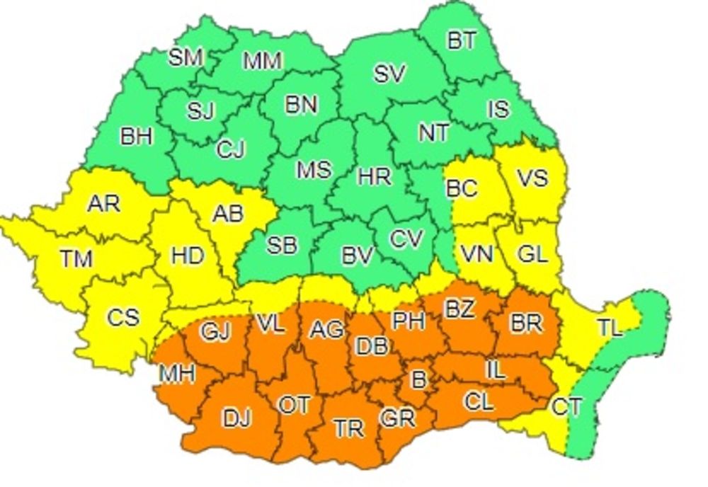 Prahova din nou sub cod portocaliu de căldură!
