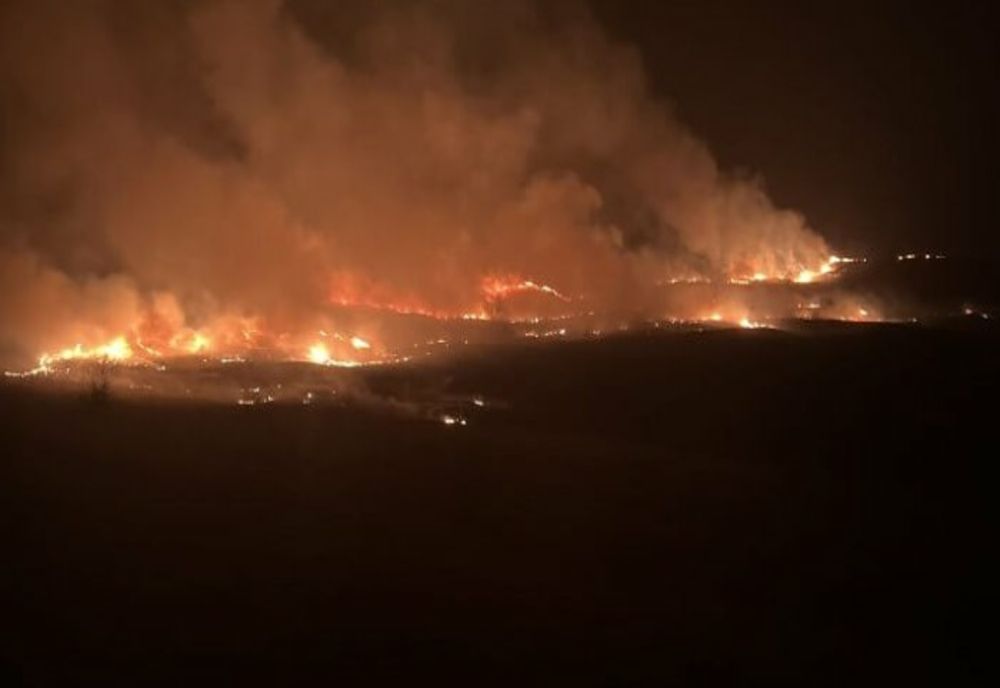 Incendiu de vegetație pe 65 de hectare, azi-noapte, în estul județului Prahova