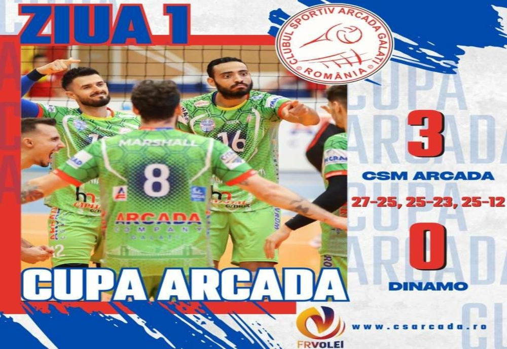 VOLEI MASCULIN: ARCADA ŞI STEAUA AU OBŢINUT VICTORII ÎN PRIMA ZI A CUPEI ARCADA