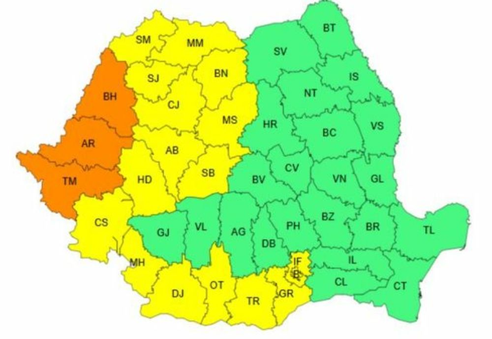 COD PORTOCALIU DE CANICULĂ ÎN TREI JUDEȚE, SÂMBĂTĂ; COD GALBEN ÎN 16 JUDEȚE ȘI BUCUREȘTI