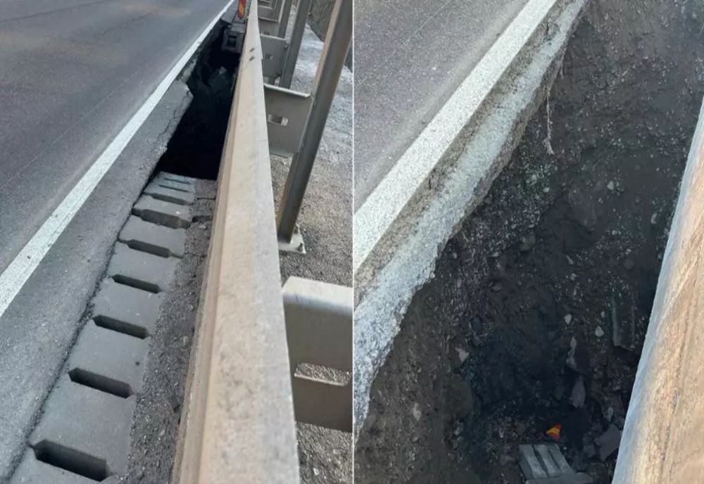 Trafic restricționat pe DN1, spre Valea Prahovei, din cauza unei surpări sub carosabil