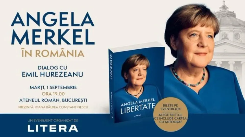 Fostul cancelar german Angela Merkel, la București pentru a-şi lansa volumul de memorii