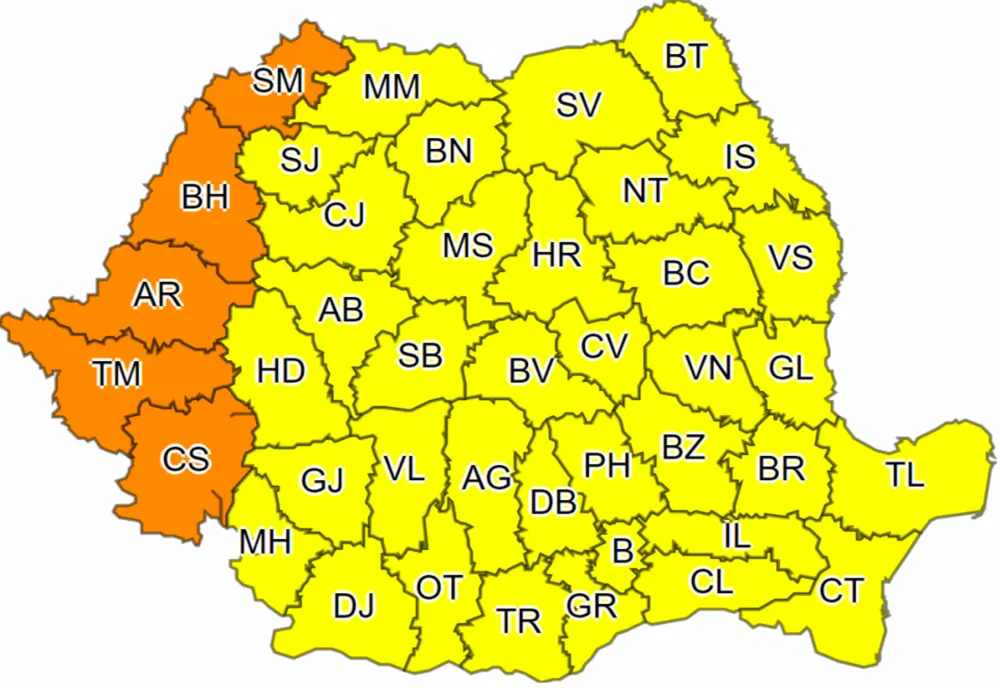 Cod galben de caniculă în mai multe județe din țară, printre care și Prahova, Giurgiu, Ilfov și Dâmbovița