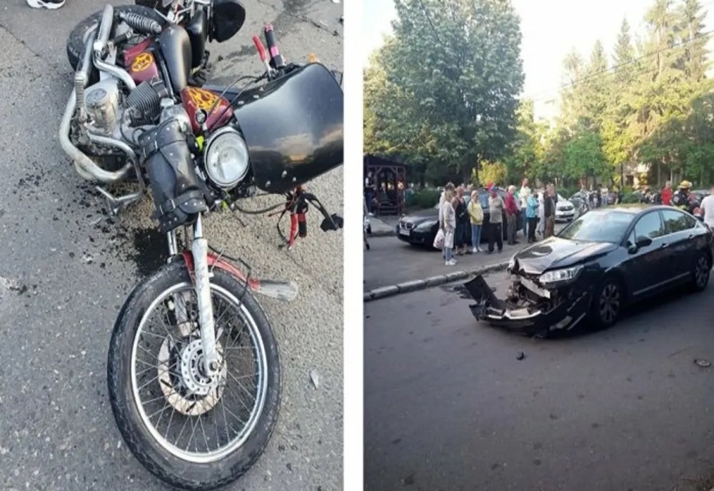 Prahova. Un motociclist a ajuns la spital după coliziunea cu un autoturism 