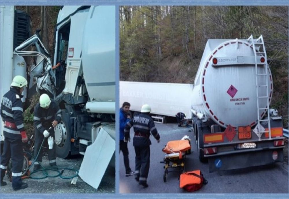 Coliziune între o cisternă și un autotren, pe DN 1A, la Cheia. O persoană rănită