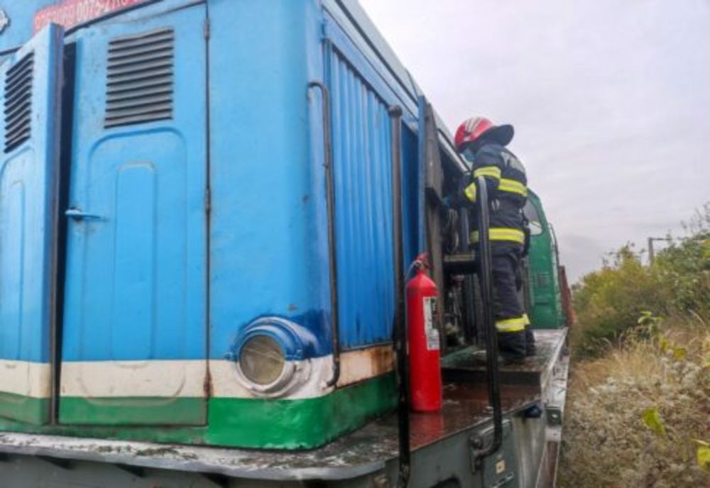 Locomotivă în flăcări la Valea Călugărească