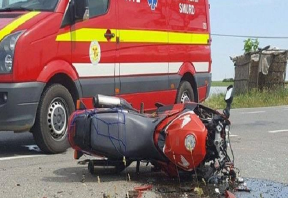 Prahova. Accident pe DN 1, la Florești. Motociclist lovit de auto