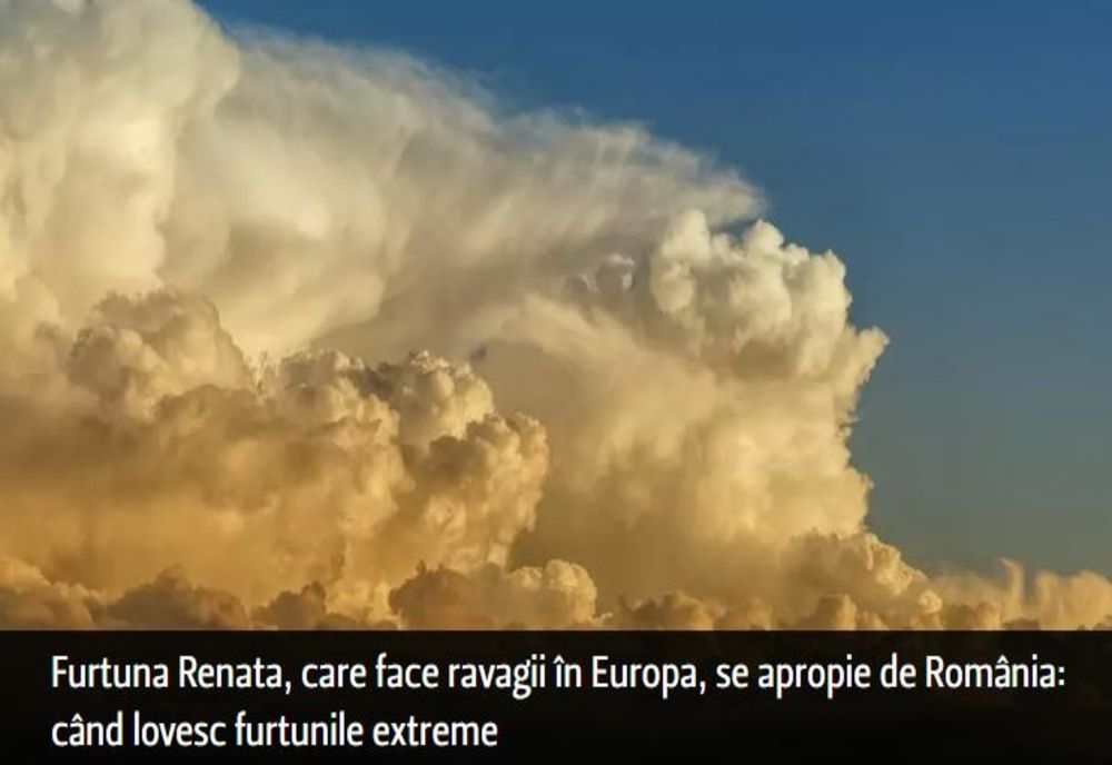Furtuna Renata, care face ravagii în Europa, se apropie de România