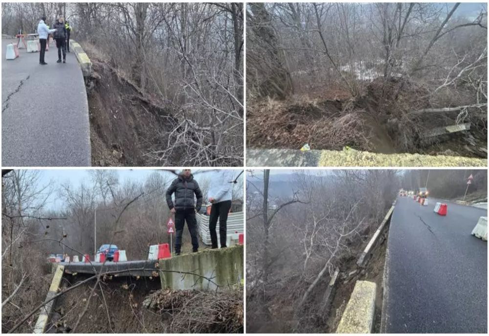 Alertă în municipiul Câmpina. Alunecare de teren urmată de prăbușirea terasamentului pe Bulevardul Carol I