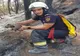 Un pompier din Sinaia a salvat o broască țestoasă in timpul misiuni de stingere a incendiilor din insula Evia