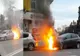 Incendiu în centrul Ploieștiului. Un autoturism a luat foc