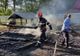 Incendiu la un depozit de cherestea dintr-o comuna prahoveană VIDEO